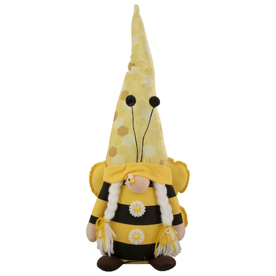 17&#x22; Black &#x26; Yellow Bumblebee Girl Springtime Gnome